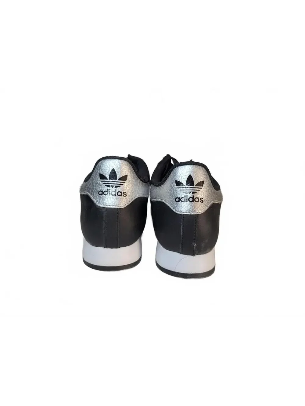 Adidas Samoa Black Sneakers with Metallic Silver Detailing, Size 13
